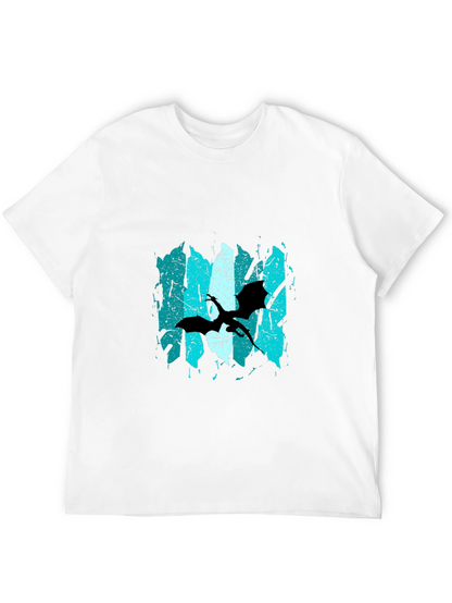 Grunge Pterodactyl Graphic Tee - Black