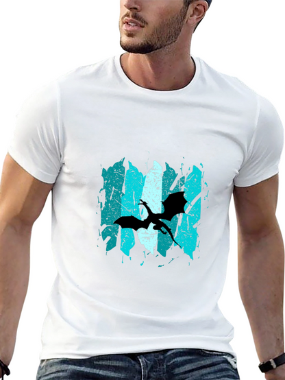 Grunge Pterodactyl Graphic Tee - Black