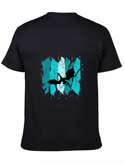 Grunge Pterodactyl Graphic Tee - Black