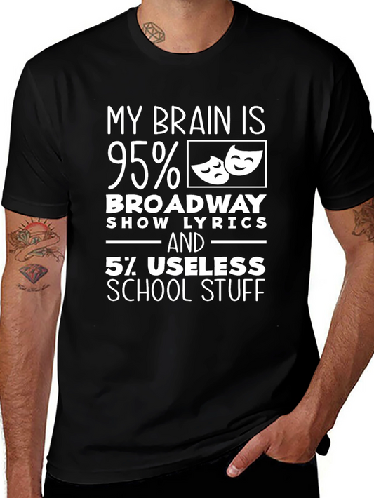 Broadway Lyrics T-Shirt - My Brain Is 95%