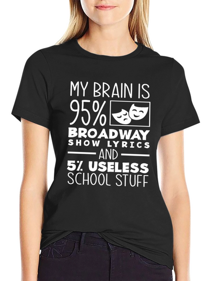 Broadway Lyrics T-Shirt - My Brain Is 95%