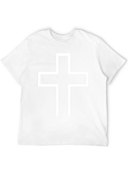 Simple Cross Graphic Black Tee Shirt