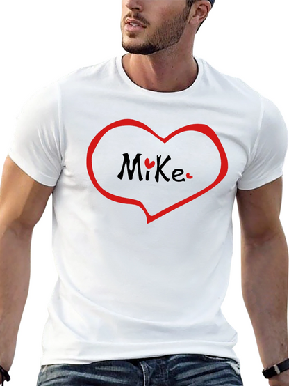 Heart Mike T-Shirt - Black Crew Neck