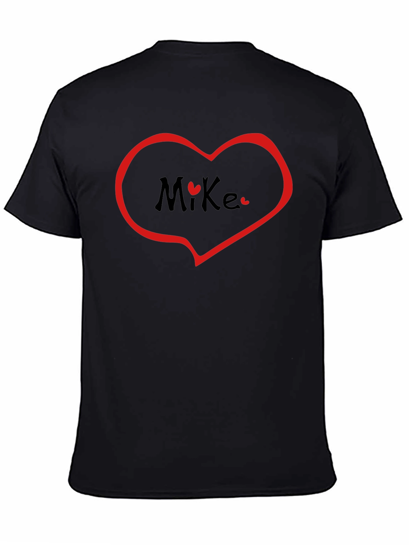 Heart Mike T-Shirt - Black Crew Neck