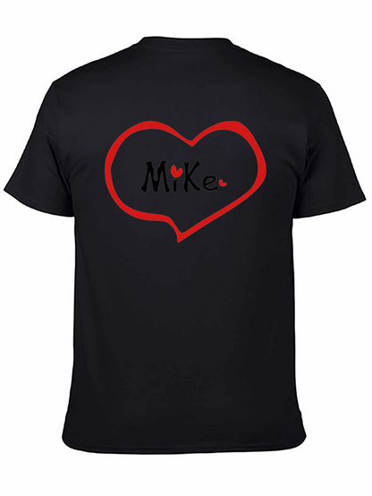 Heart Mike T-Shirt - Black Crew Neck