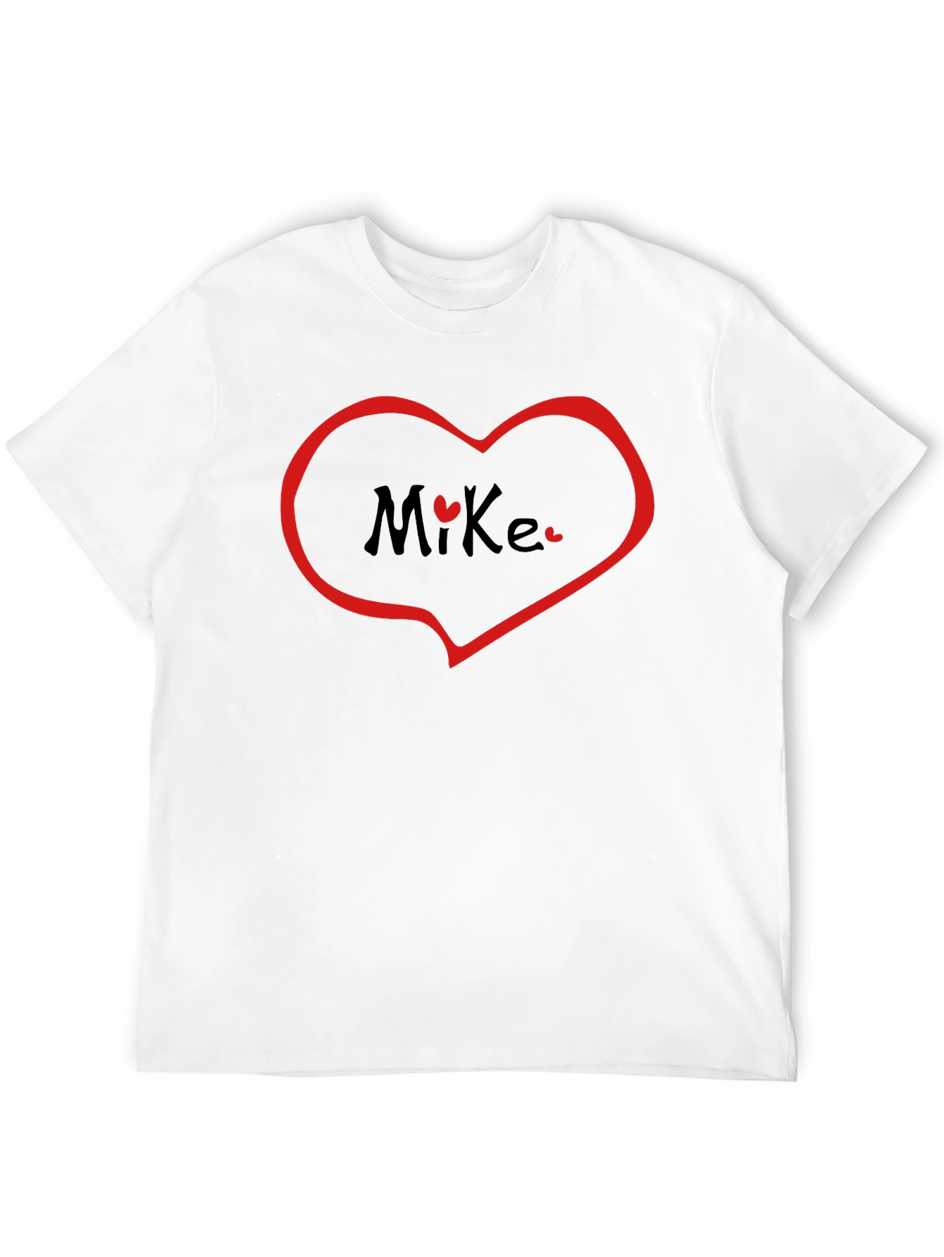 Heart Mike T-Shirt - Black Crew Neck