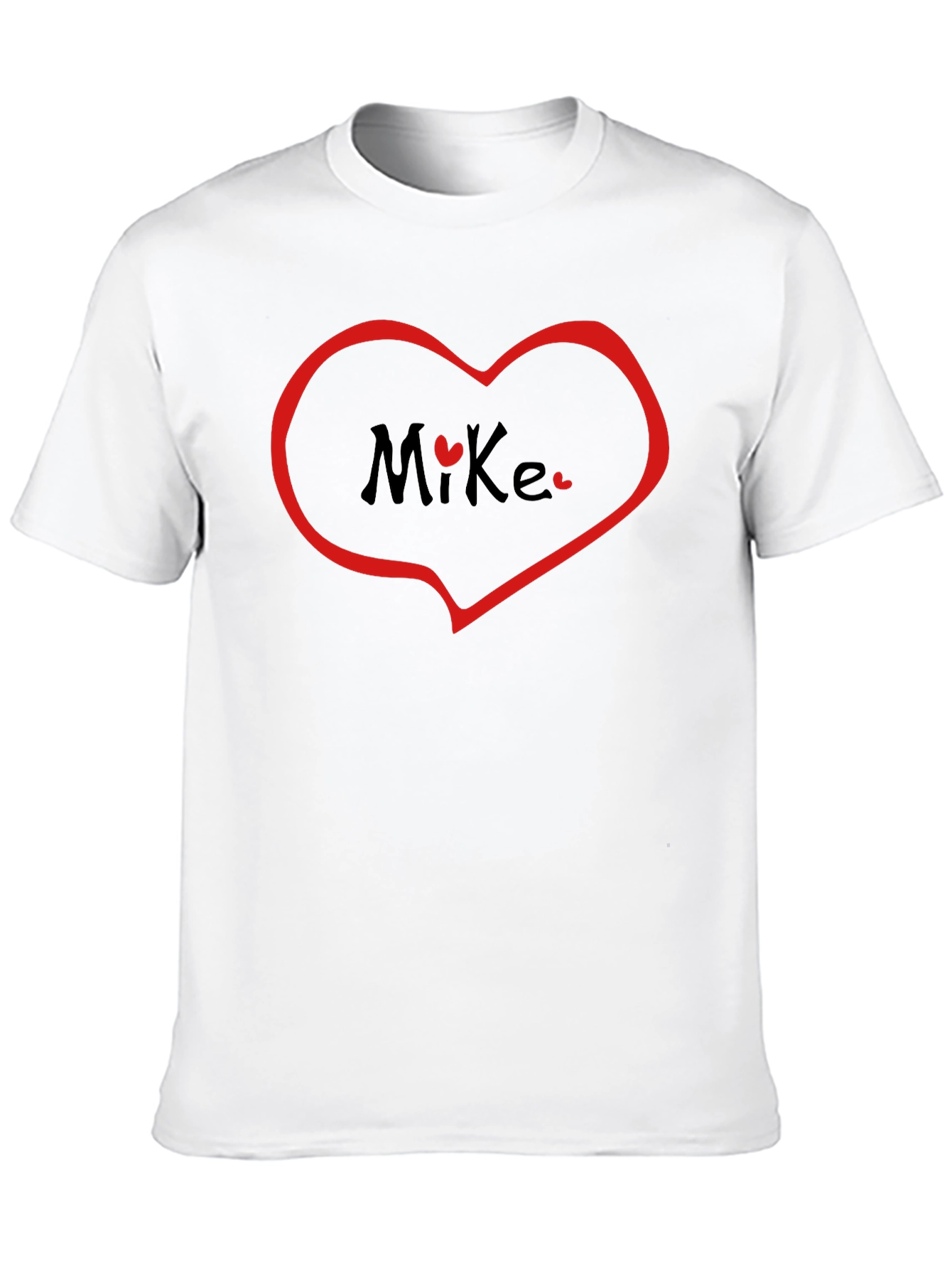 Heart Mike T-Shirt - Black Crew Neck