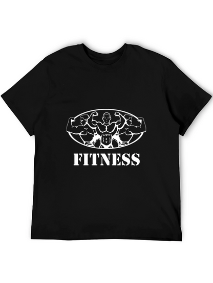 Fitness Graphic Tee - Black Gym Shirt