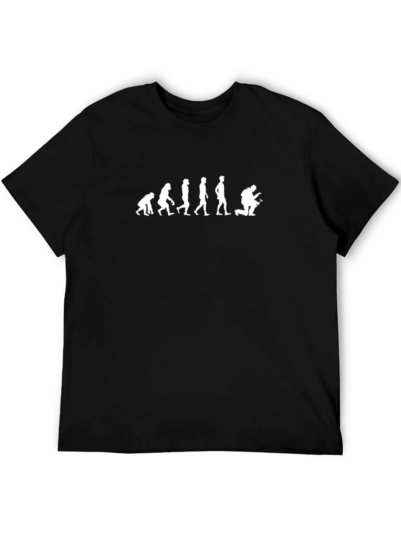 Evolution of Man T-Shirt - Black Crew Neck Tee