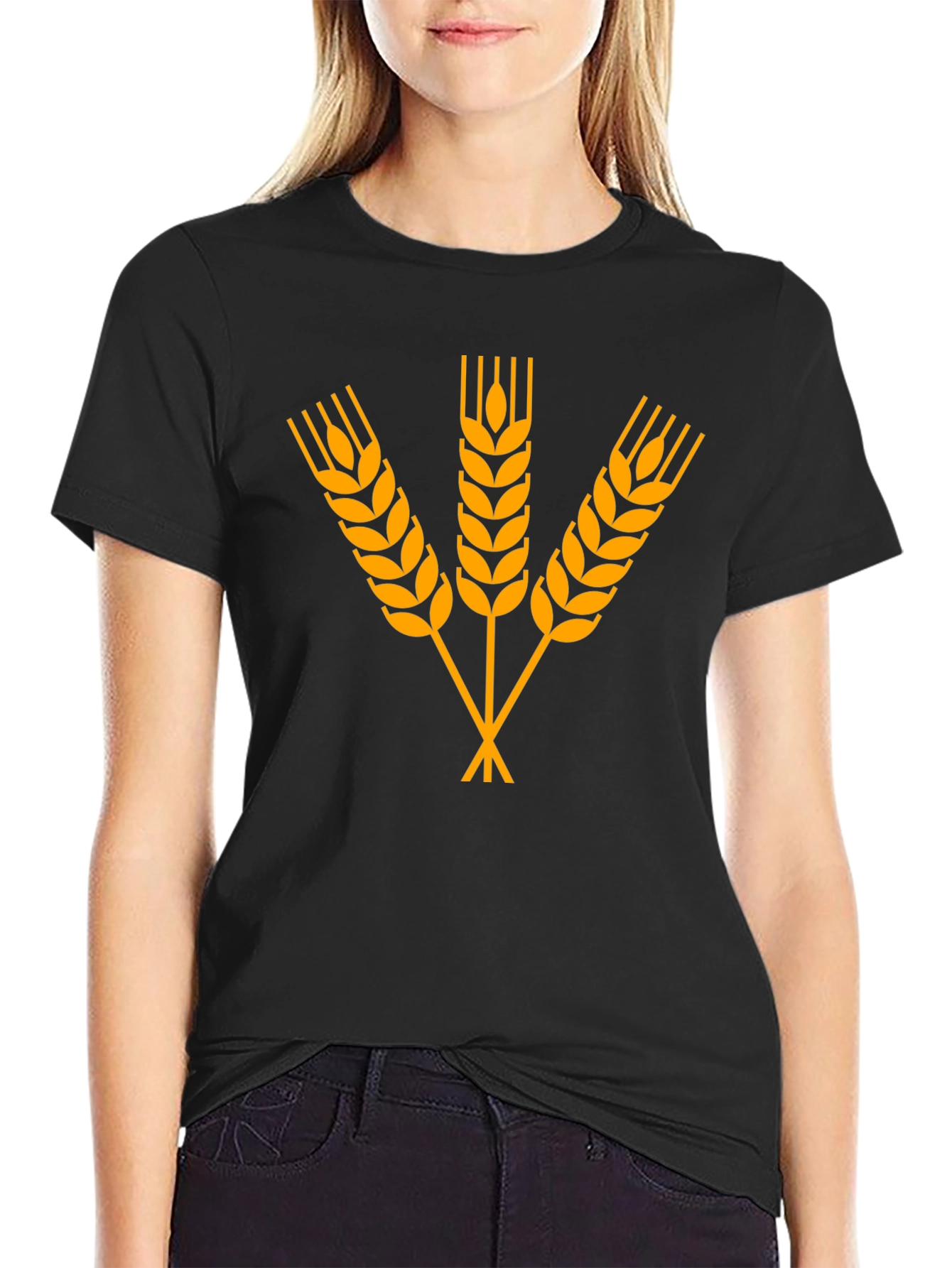 Wheat Graphic Black T-Shirt