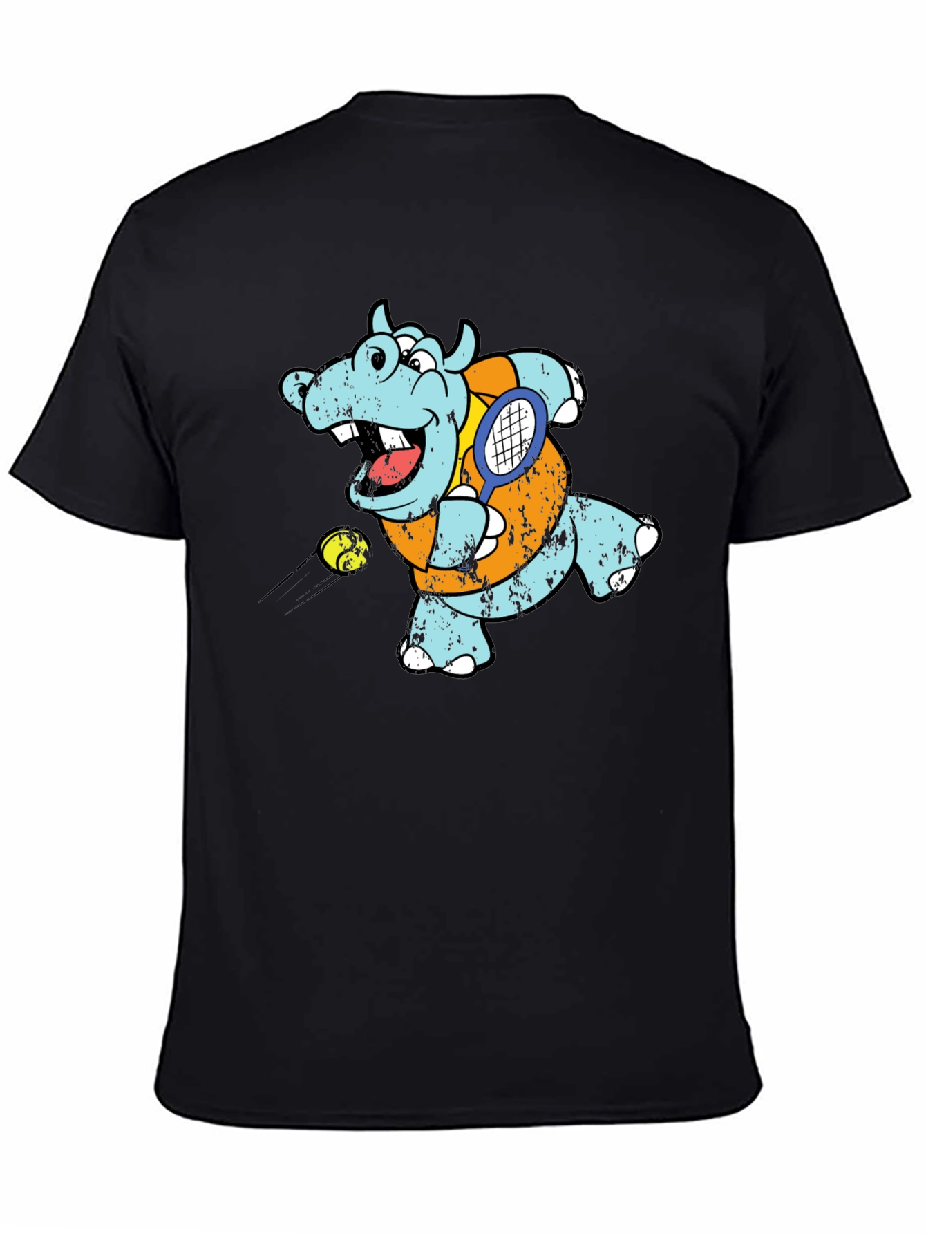 Tennis Hippo Graphic T-Shirt - Cool Animal Tee