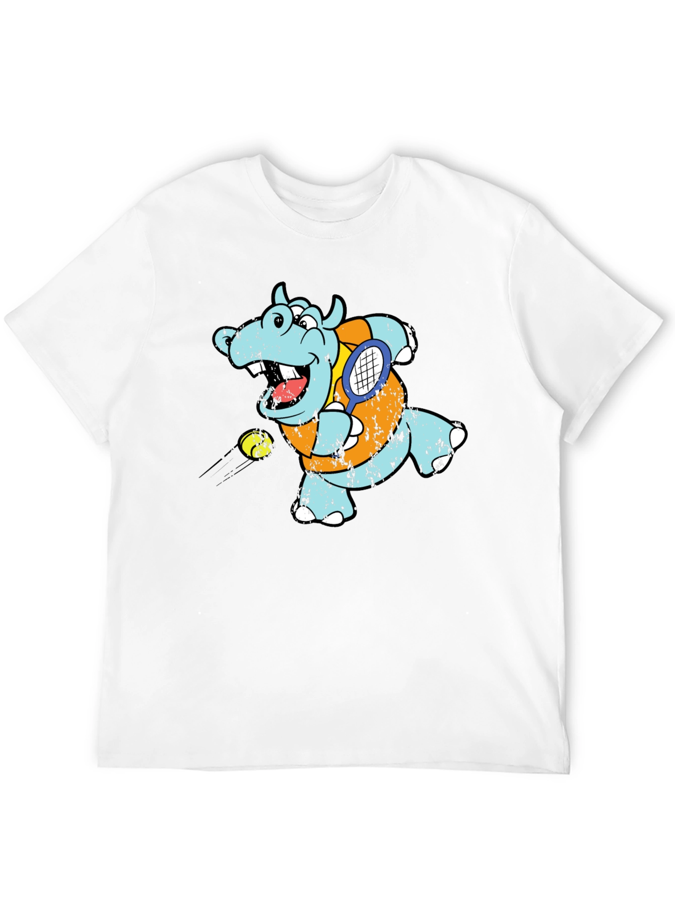 Tennis Hippo Graphic T-Shirt - Cool Animal Tee