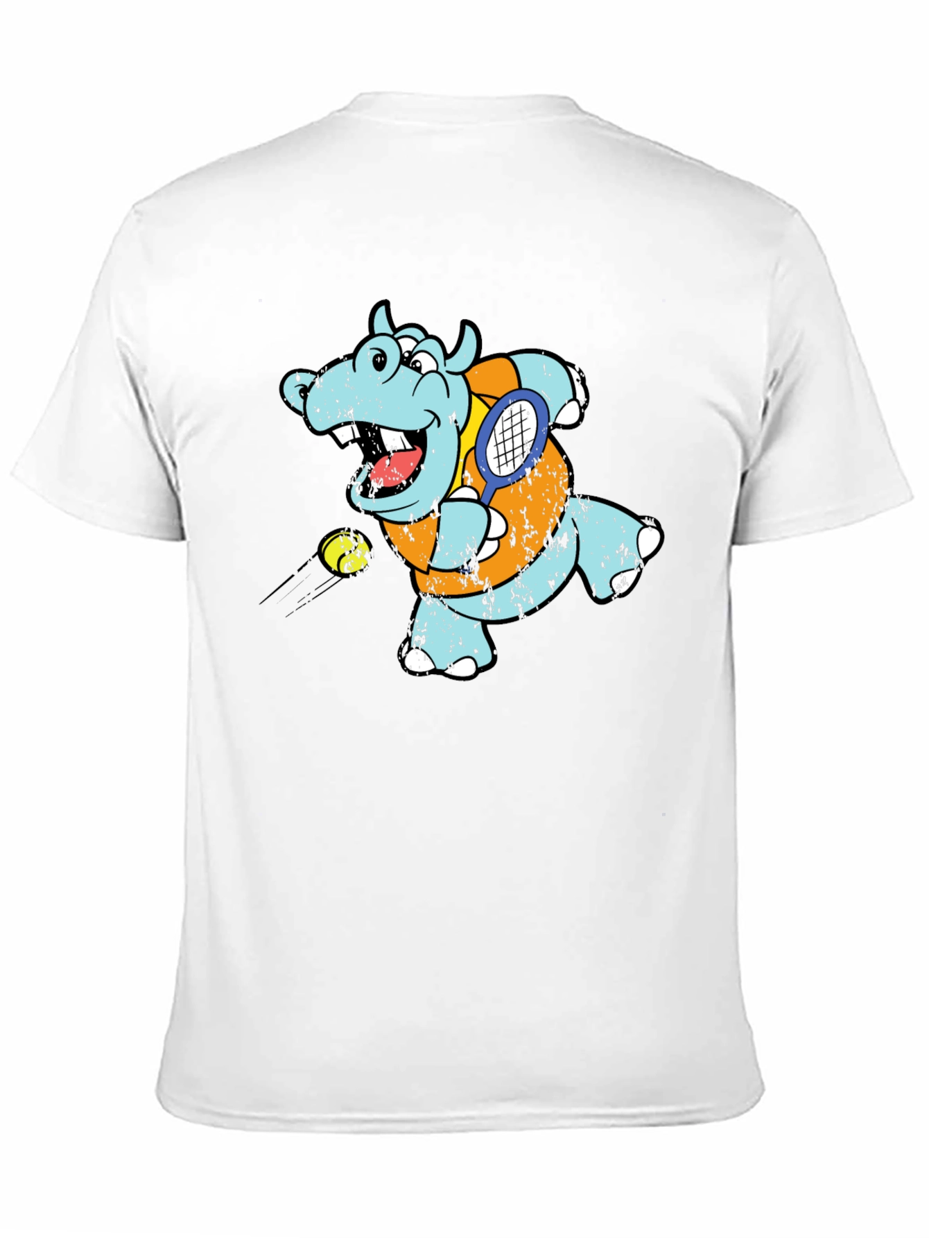Tennis Hippo Graphic T-Shirt - Cool Animal Tee