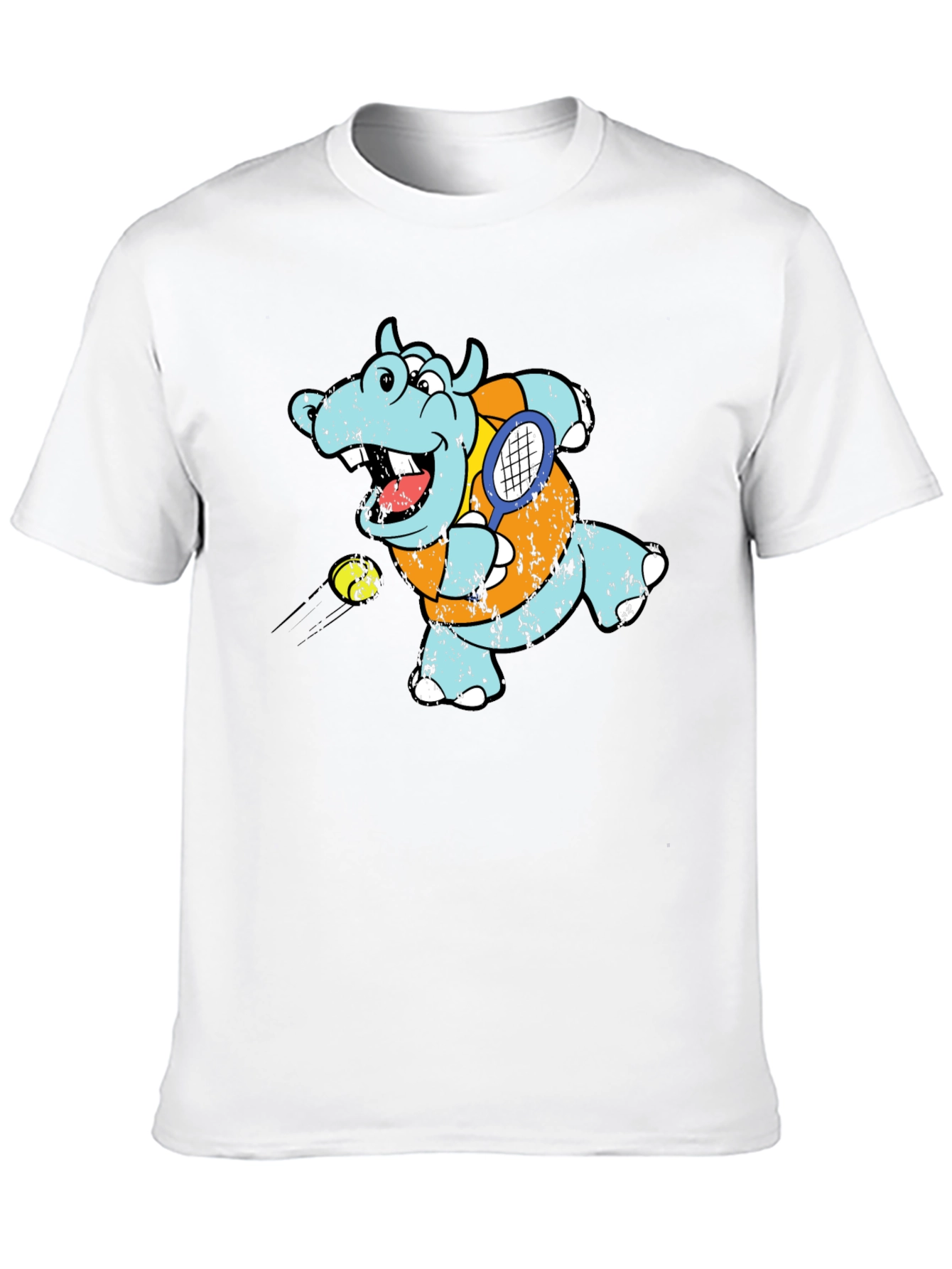 Tennis Hippo Graphic T-Shirt - Cool Animal Tee