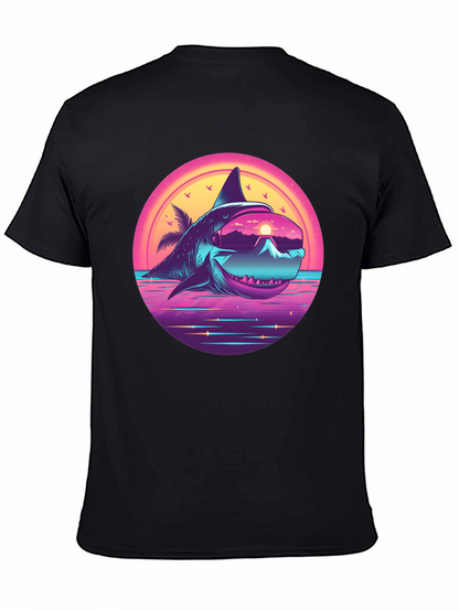 Retro Shark Graphic Tee - Black