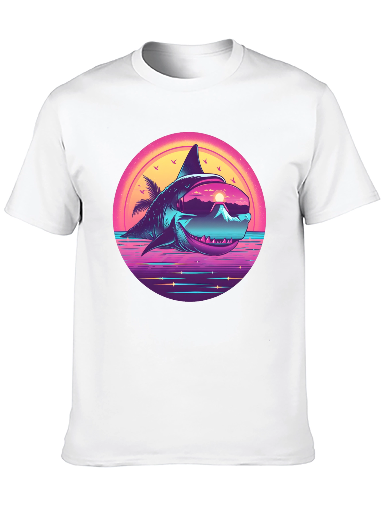Retro Shark Graphic Tee - Black