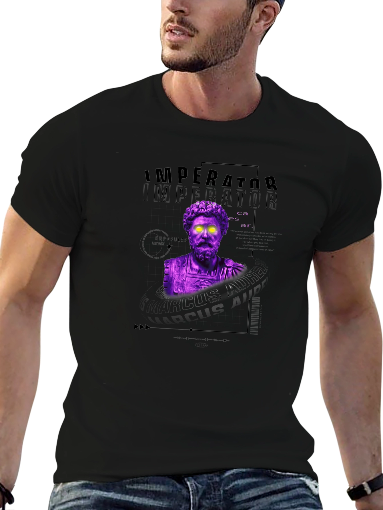 Imperator Bust Graphic Tee - Black
