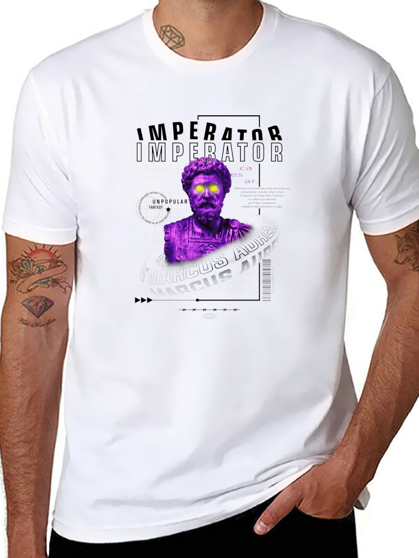 Imperator Bust Graphic Tee - Black