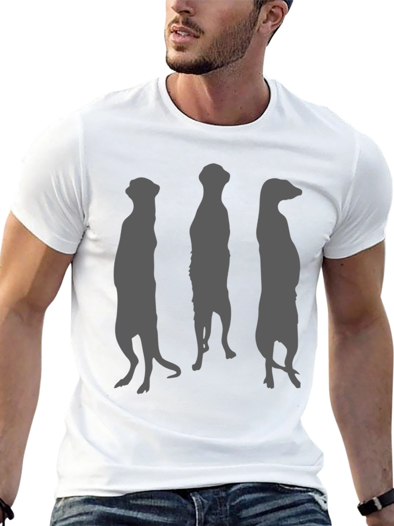 Meerkat Silhouette Graphic Tee - Black