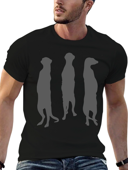 Meerkat Silhouette Graphic Tee - Black