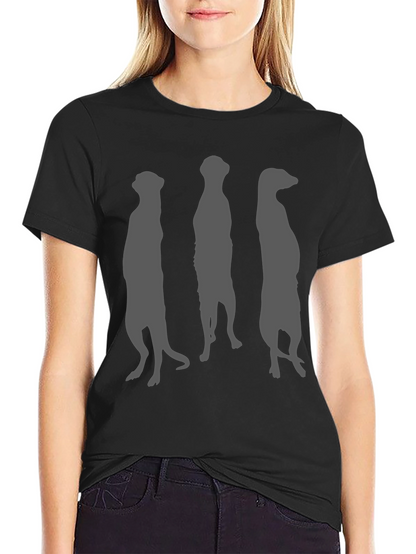 Meerkat Silhouette Graphic Tee - Black
