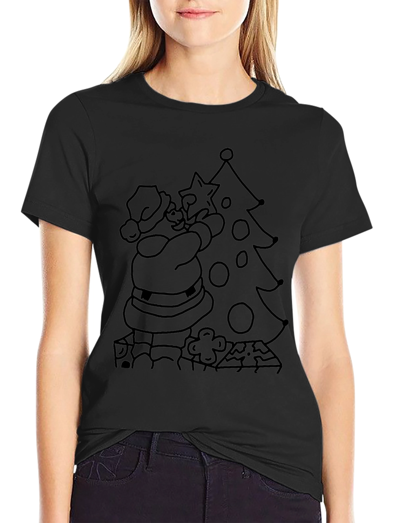 Santa Christmas Tree T-Shirt - Holiday Festive Tee