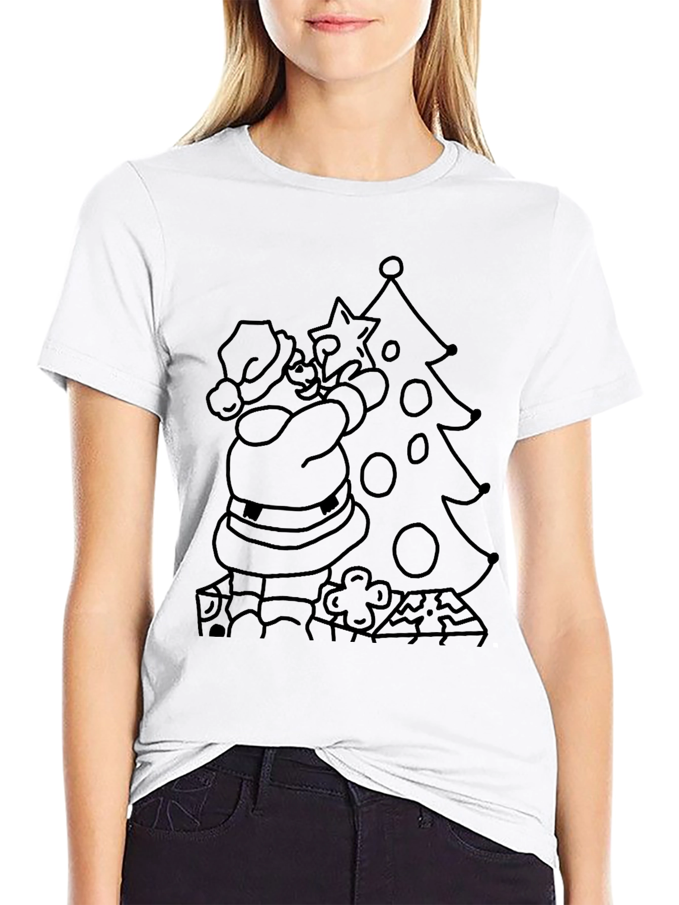 Santa Christmas Tree T-Shirt - Holiday Festive Tee