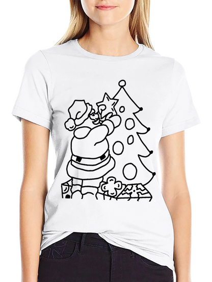 Santa Christmas Tree T-Shirt - Holiday Festive Tee