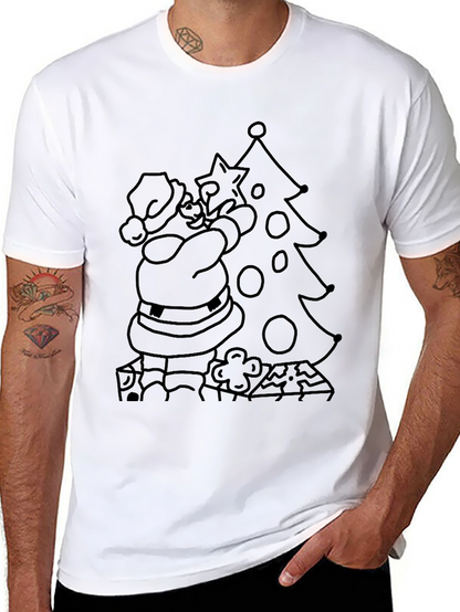 Santa Christmas Tree T-Shirt - Holiday Festive Tee