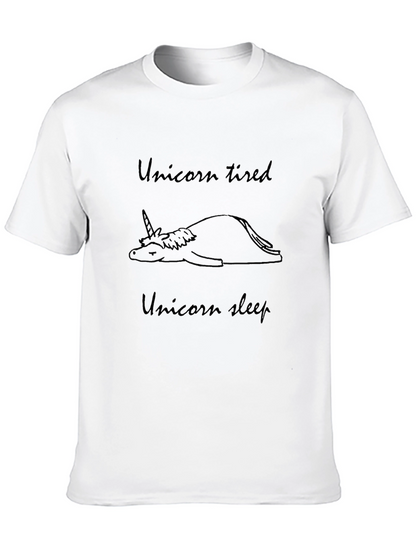 Unicorn Tired Sleep Black T-Shirt