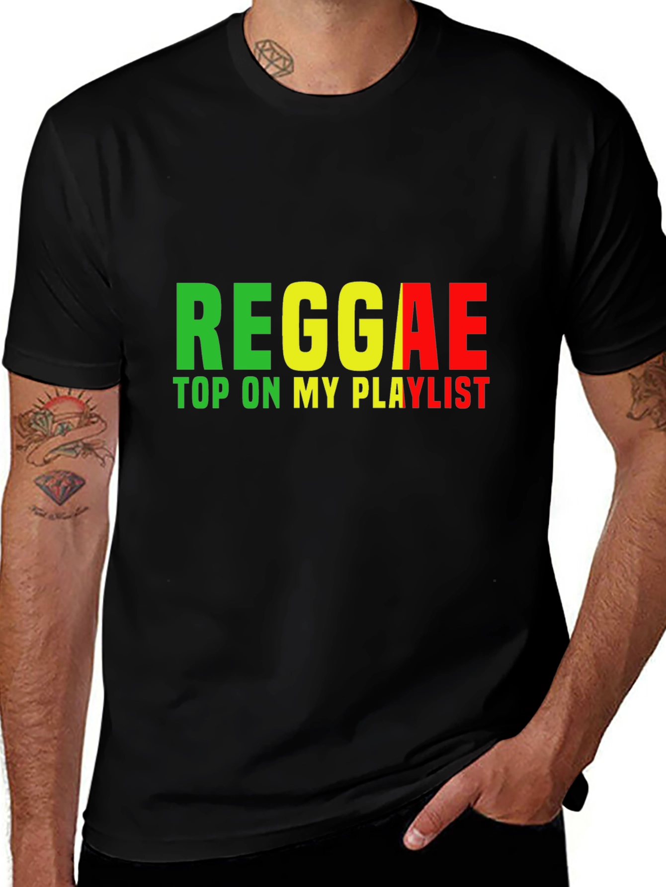 Reggae Top On My Playlist Black T-Shirt