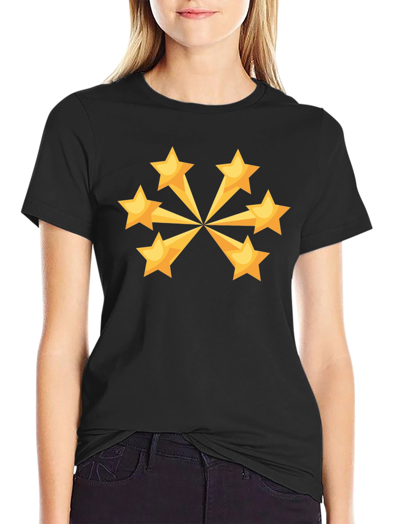 Starburst Tee - Stylish Black Cotton T-Shirt