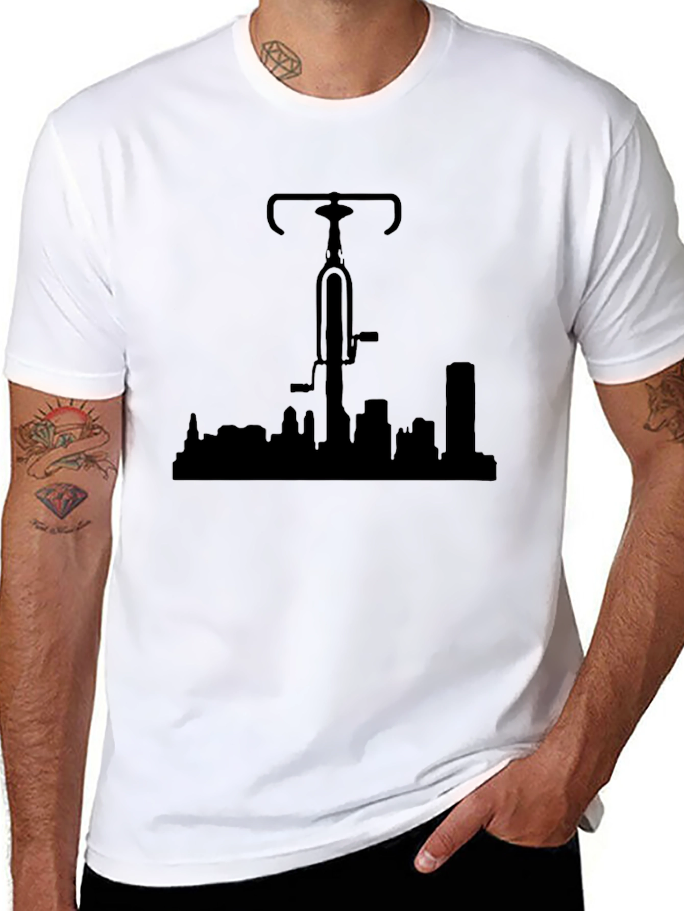 Bike Over City Black T-Shirt