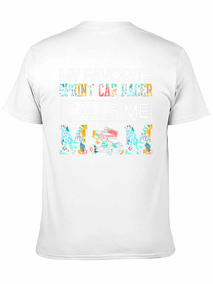 Sprint Car Racer Mom T-Shirt - Floral Design