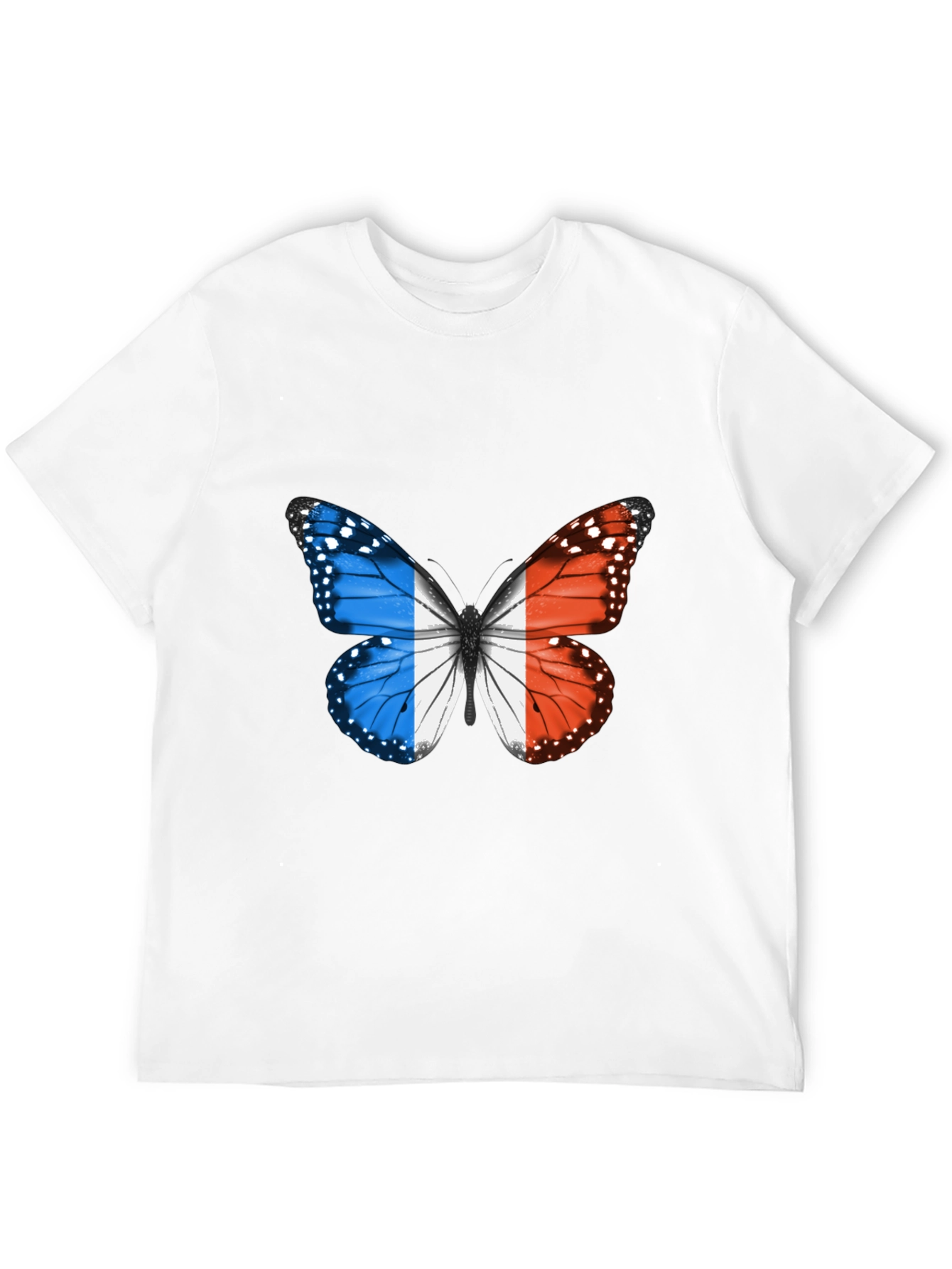 French Butterfly Graphic Tee - Black Cotton