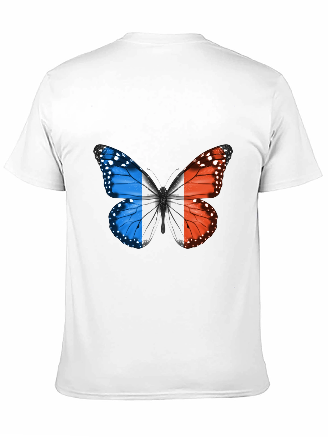 French Butterfly Graphic Tee - Black Cotton