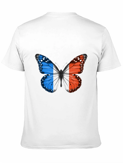 French Butterfly Graphic Tee - Black Cotton