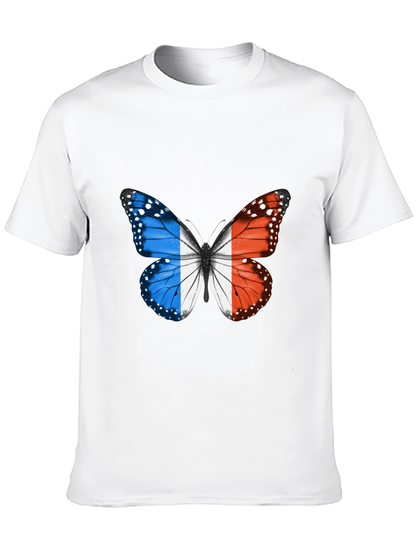 French Butterfly Graphic Tee - Black Cotton
