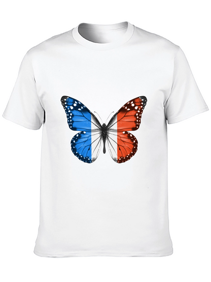 French Butterfly Graphic Tee - Black Cotton
