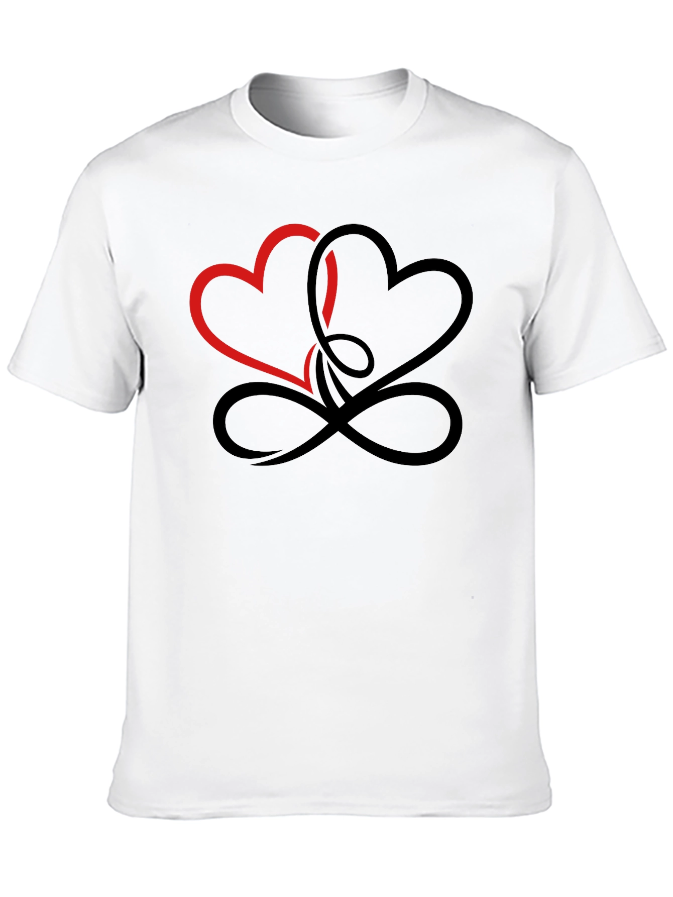 Intertwined Hearts Graphic Black T-Shirt