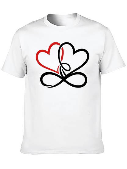 Intertwined Hearts Graphic Black T-Shirt