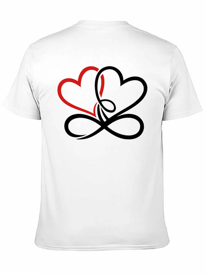 Intertwined Hearts Graphic Black T-Shirt