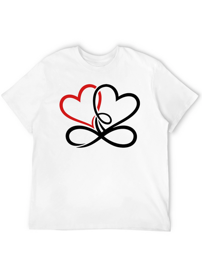Intertwined Hearts Graphic Black T-Shirt