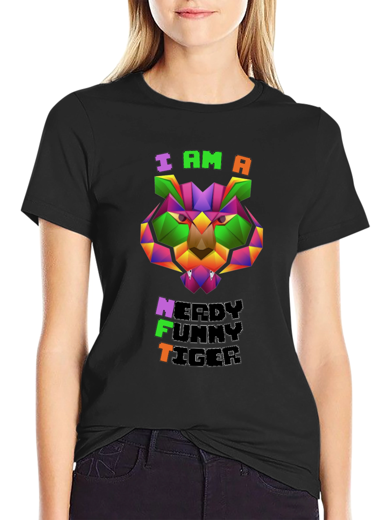 Nerdy Funny Tiger Graphic Tee