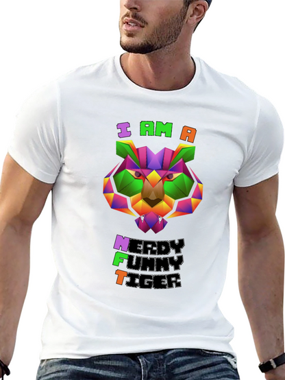 Nerdy Funny Tiger Graphic Tee