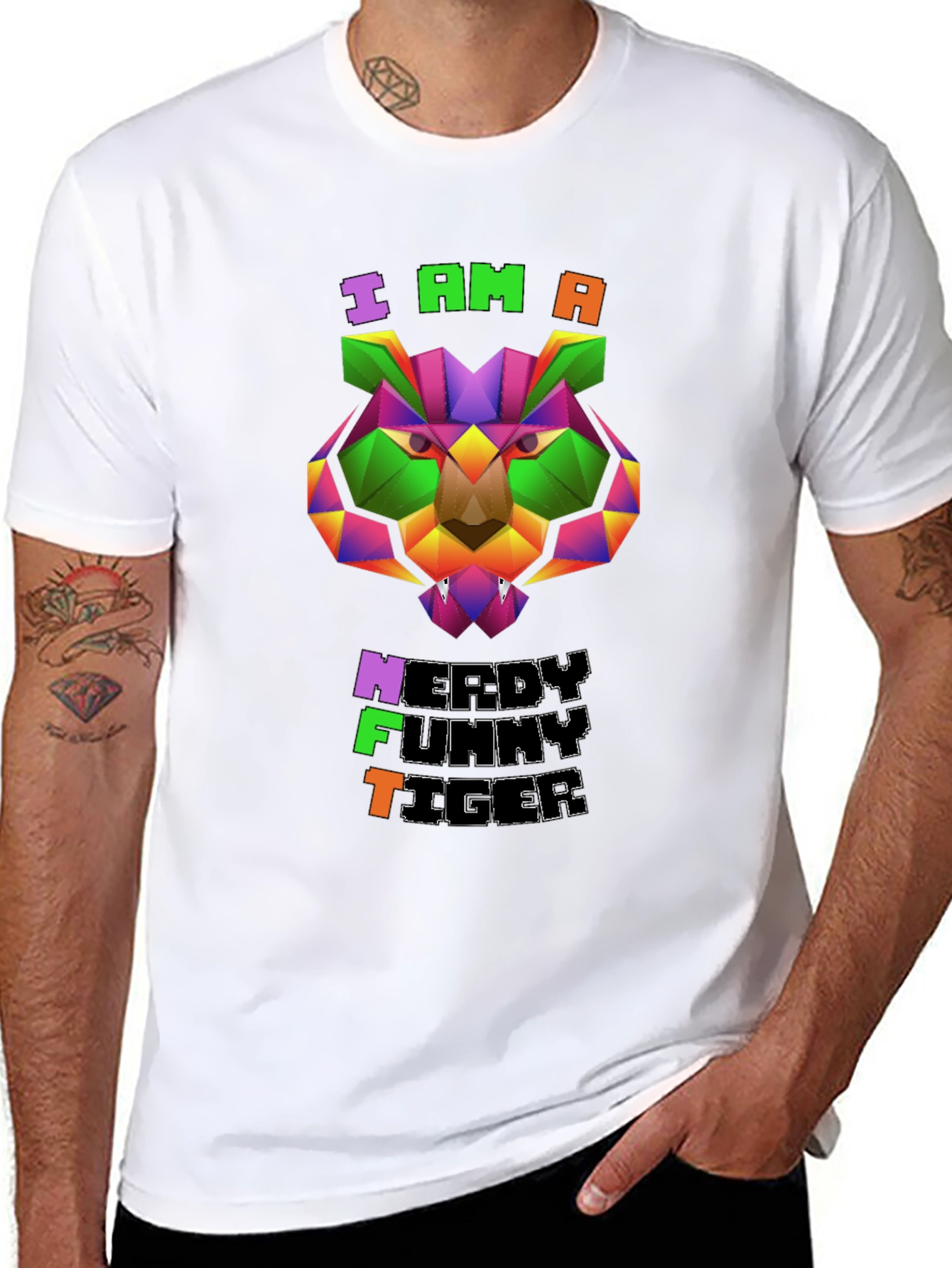 Nerdy Funny Tiger Graphic Tee