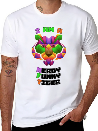 Nerdy Funny Tiger Graphic Tee
