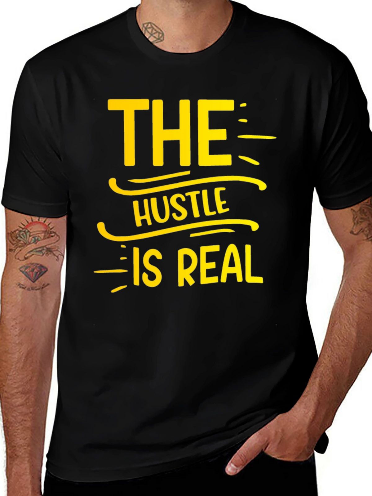 The Hustle Is Real T-Shirt - Black