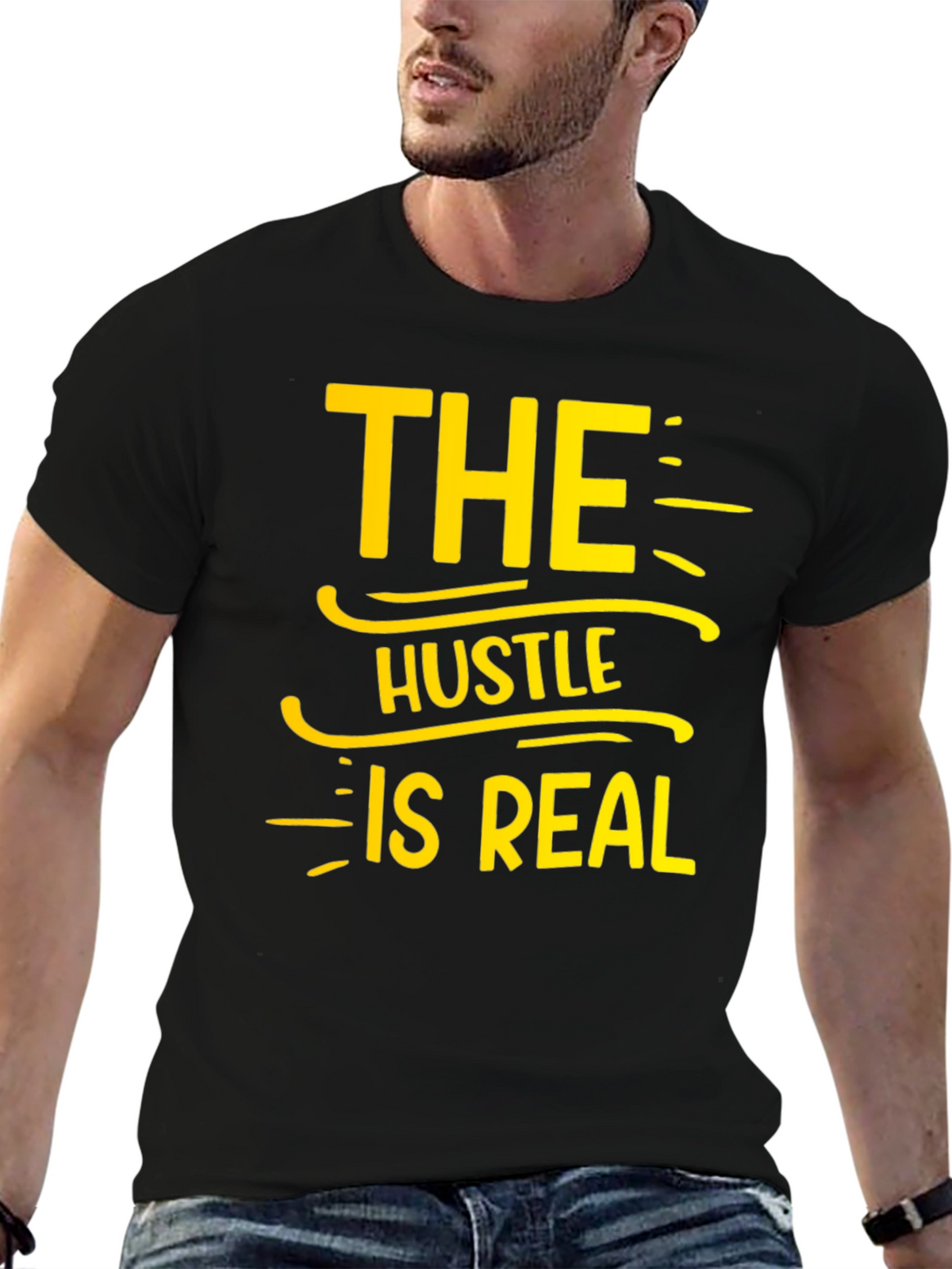 The Hustle Is Real T-Shirt - Black