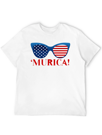 USA Flag Sunglasses Graphic T-Shirt